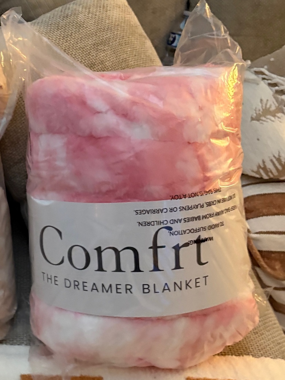 NWT COMFRT DREAMER BLANKET ROSE QUARTZ